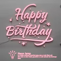 Happy Birthday Pink Neon Light Fixture Combination With Star And Moon Decorations