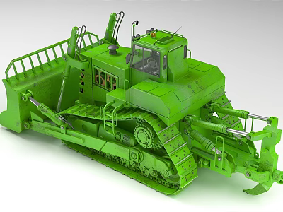 Green Functional Bulldozer With Detailed Structure Design 3d model Green Functional Bulldozer With Detailed Structure Design 3d model