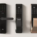 Modern door handle password lock fingerprint lock smart door handle 3d model