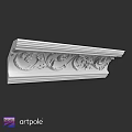 Elegant White Architectural Decorative Component With Intricate Carved Scroll Patterns