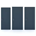 Three Dark Blue Modern Hinged Doors With Simple Lines And Sleek Design 3d model