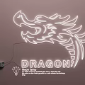 Neon glow word icon pattern 3d model