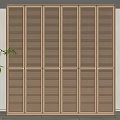 Elegant Modern Wooden Wardrobe with Louvered Doors Light Wood Tone and Minimalist Design