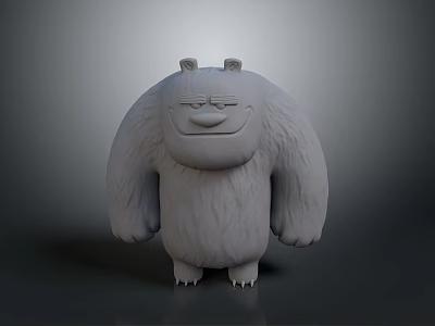 Game Movie Character 3D Model With Furry Bear Like Body And Smiling Expression 3d model
