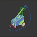 Portable Blue Electric Pressure Washer With Movable Wheels And Flexible Hose