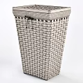 Black Woven Storage Basket With Lid And Bow Decoration For Home Organization