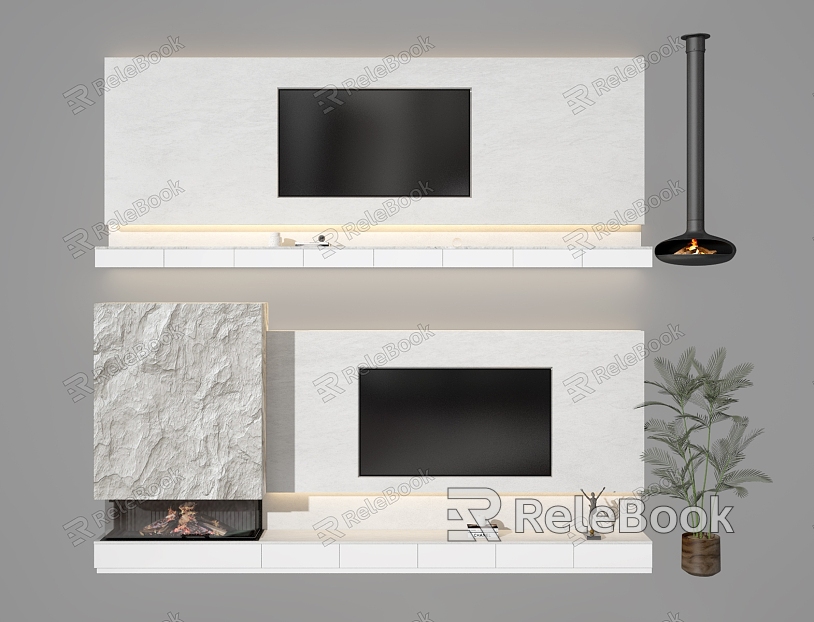 TV background wall model