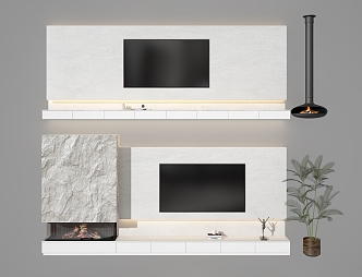 TV background wall 3d model