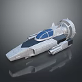 Futuristic Sci-Fi Spaceship With Silver Body Transparent Cockpit And Large Engine 3d model