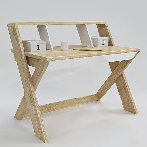Desk Solid Wood Simple Writing Desk Nordic Computer Desk Home Bedroom Middle School Student Office Table 3d model