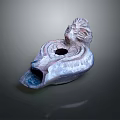 Decorative Ceramic Female Figure Container With Curled Hair And Circular Hole
