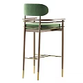 Modern Elegant Bar Stools With Metal Frame And Colorful Upholstered Seats