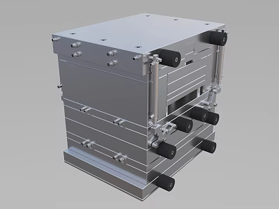 Sturdy Industrial Equipment Metal Square Frame Structure With Black Knobs And Screws 3d model