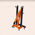 Orange And Black Hydraulic Lifting Device With Wheels For Heavy Loads 3d model