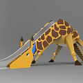 Unique Giraffe Shaped Playground Equipment With Slide And Stairs For Children