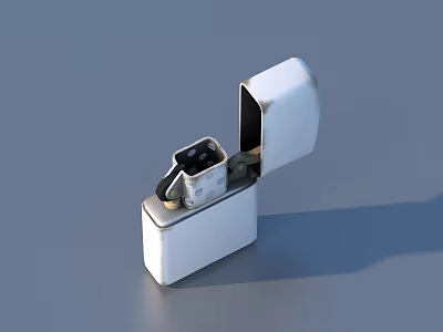White Metal Flip Top Lighter With Portable Design Daily Living Supplies 3d model