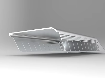 Contemporary Metallic Structural Part With Smooth Lines And Reflective Finish 3d model