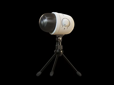 White Round Decorative Ornament Set With Tripod Base And Modern Design 3d model