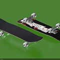 Two Everyday Use Skateboards Black And Cartoon Cat Design With White Wheels