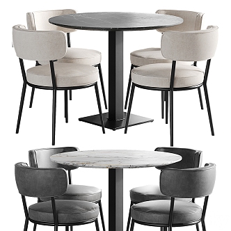 Casual tables and chairs 3d model