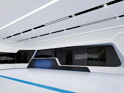 Modern Elevator Hallway Interior With Recessed Lighting And Polished Floor Surfaces 3d model