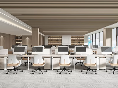 Modern public office area 3d model