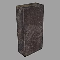 Stone Wood Block With Natural Rustic Texture And Solid Dark Surface 3d model