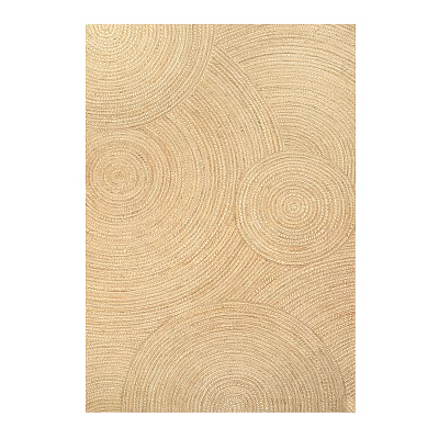 Natural Woven Square Area Rug With Circular Patterns And Soft Modern Texture 3d model