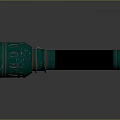 Green Metal Flashlight With Vintage Design Detailed Surface And Black Grip For Tactical Use
