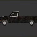 Vintage Rusty Pickup Truck With White Roof And Dark Body Design