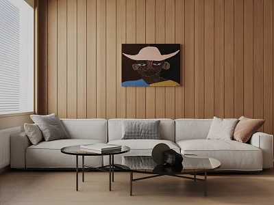 Modern three-seat sofa 3d model
