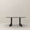 Modern Minimalist Round Coffee Table With Glass Top And Black Legs