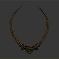 Decorative Lifestyle Crown Accessory With Brown Branch-like Design Green Leaves Golden Accents And Green Gemstone