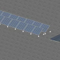 Ground Mounted Solar Panels Array Installation on Dry Terrain Surface 3d model