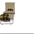 Comfortable Light Gray Accent Chair With Plaid Cushion And Ottoman With Tassel Blanket