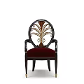 Elegant Single Sofa With Black Frame Red Cushion Decorative Backrest And Gold Legs