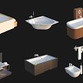 Toilet Furniture Basin Bathtub Toilet 3d model