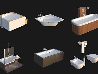 Toilet Furniture Basin Bathtub Toilet 3d model