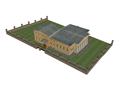 American Villa Courtyard 3d model