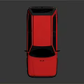 Classic Red Hatchback Car With Black Wheels Front Grille And Dark Surface Reflection 3d model