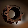 Old Rusty Circular Metal Part With Multiple Holes And Worn Surface 3d model