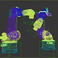 Dual Orange Industrial Robotic Arms For Automated Manufacturing Production Lines