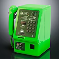 Green Vintage Retro Public Telephone With Handset Keypad And Coin Slot