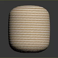 Modern Handwoven Beige and White Round Ottoman for Living Room Seating