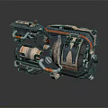 Modern howitzer gun Sci-fi howitzer missile launcher Grenade launcher 3d model