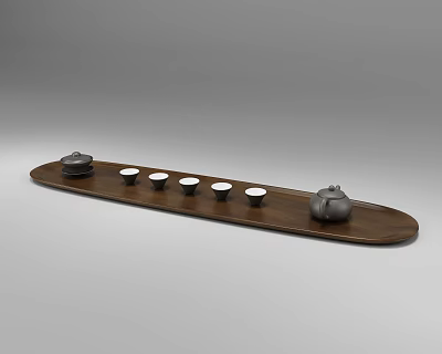New Chinese Tea Set Tea Tray Ornaments 3d model