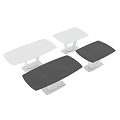 Modern Dining Table Design With White Geometric Base And Black Tabletop
