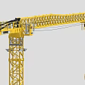 Yellow Industrial Tower Crane With Extended Boom And Stable Mast Structure