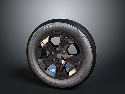 High Quality Automotive Parts Alloy Wheel Rim And Car Tire Components 3d model
