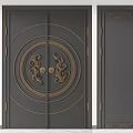 New Chinese Style Gate Single Door 3d model